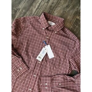 Southern Tide Sport Shirt Intercoastal Ardmore Plaid Small  Red‎ Nylon MSRP $128